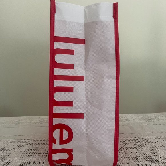 Lululemon red & white large reusable tote bag - Picture 2 of 6